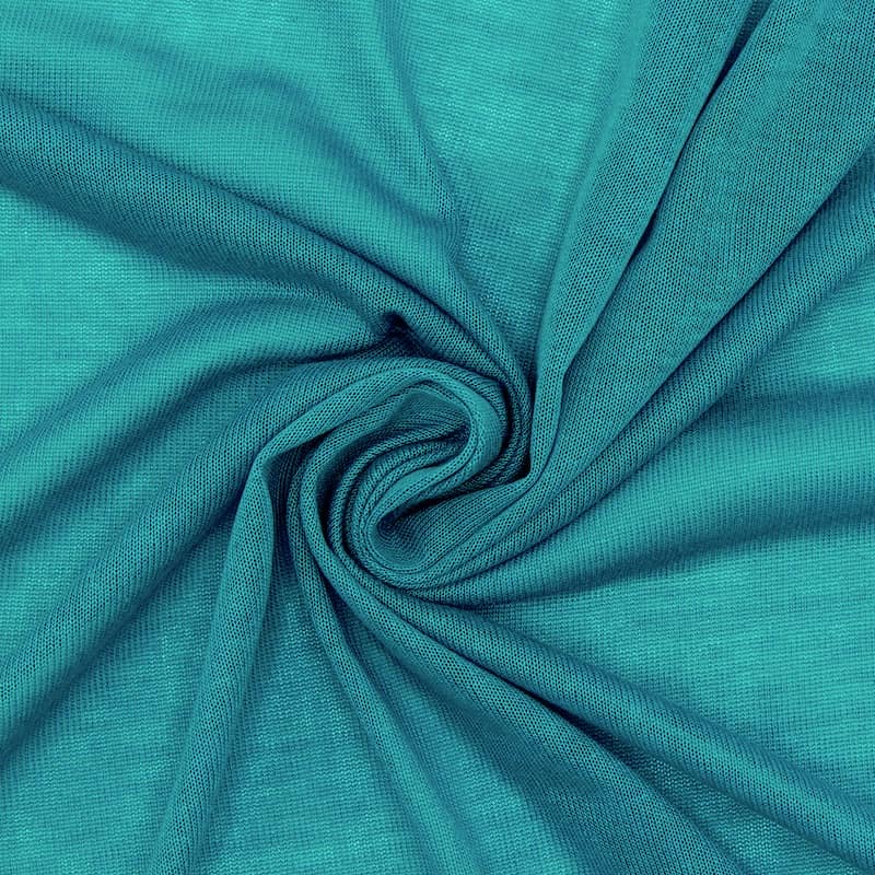 Light knit fabric in polyester - teal