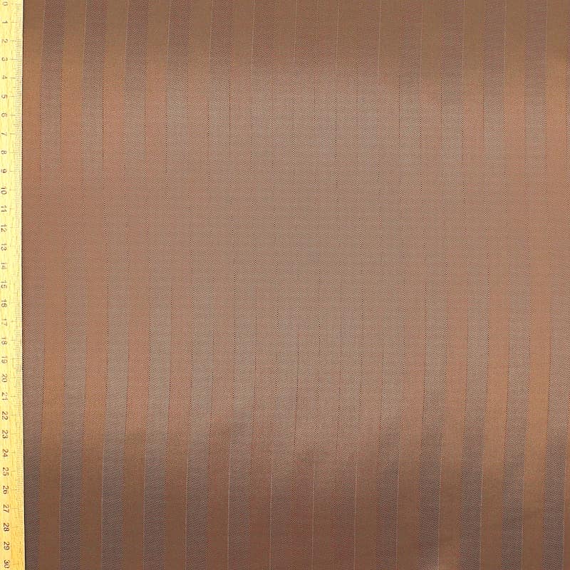 Satined striped jacquard lining fabric - brown