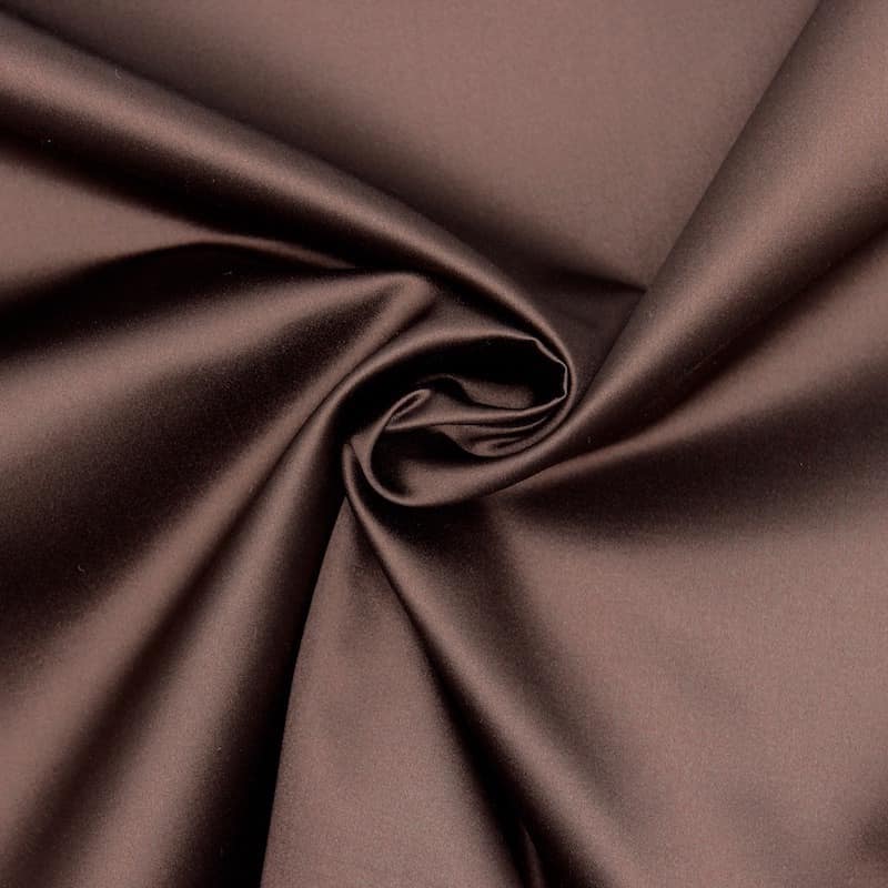 Leather satin 100% silk - brown 