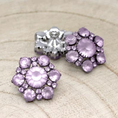 Knoop nikkel en kristal - mat lila
