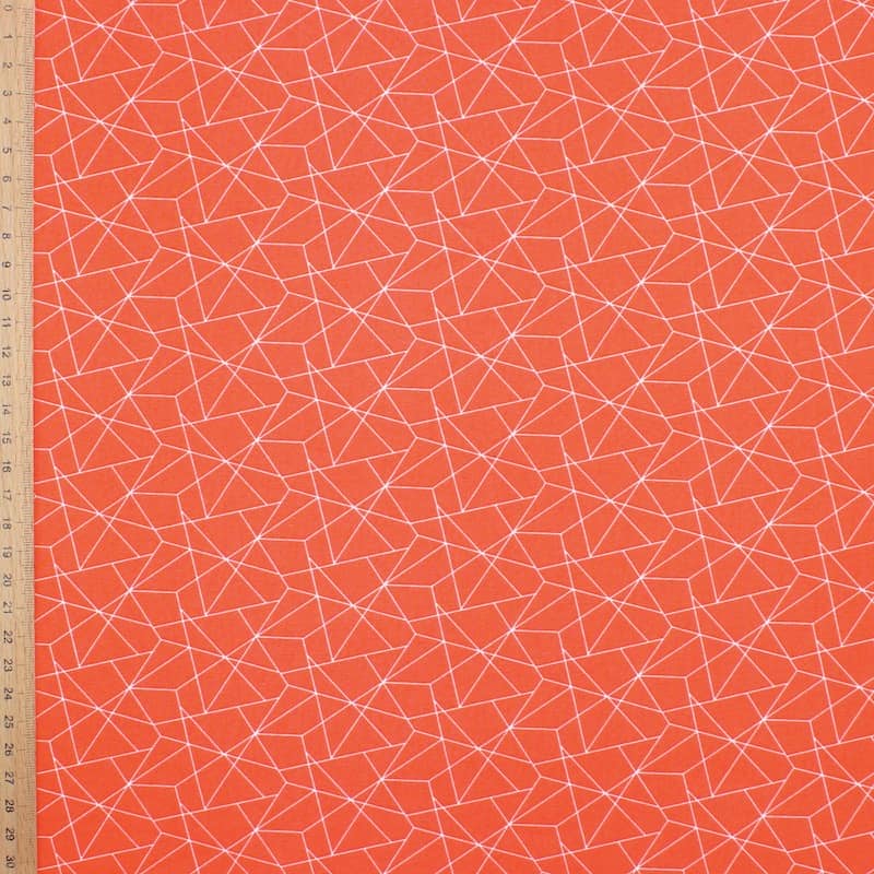 Cotton with geometric print - orange