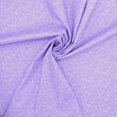 Cotton with geometric print - parme