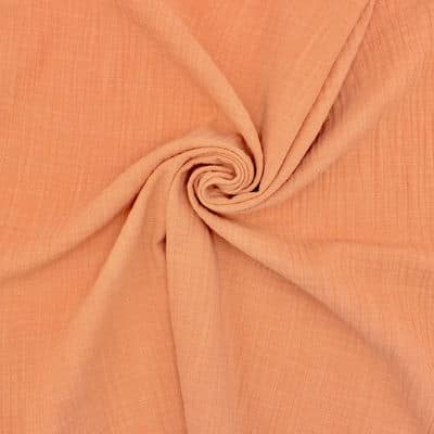 Double gauze fabric with linen effect - orange