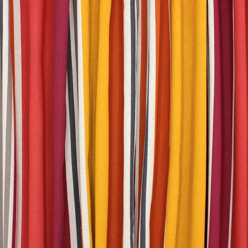 Bayadère cloth with linen aspect - multicolored