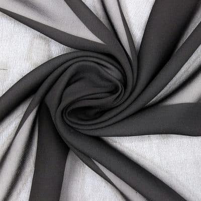 Crêpe veil 100% silk - black
