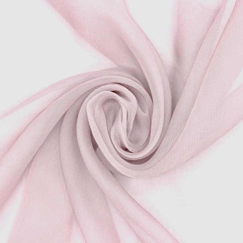 Muslin with crêpe aspect 100% silk -  pink