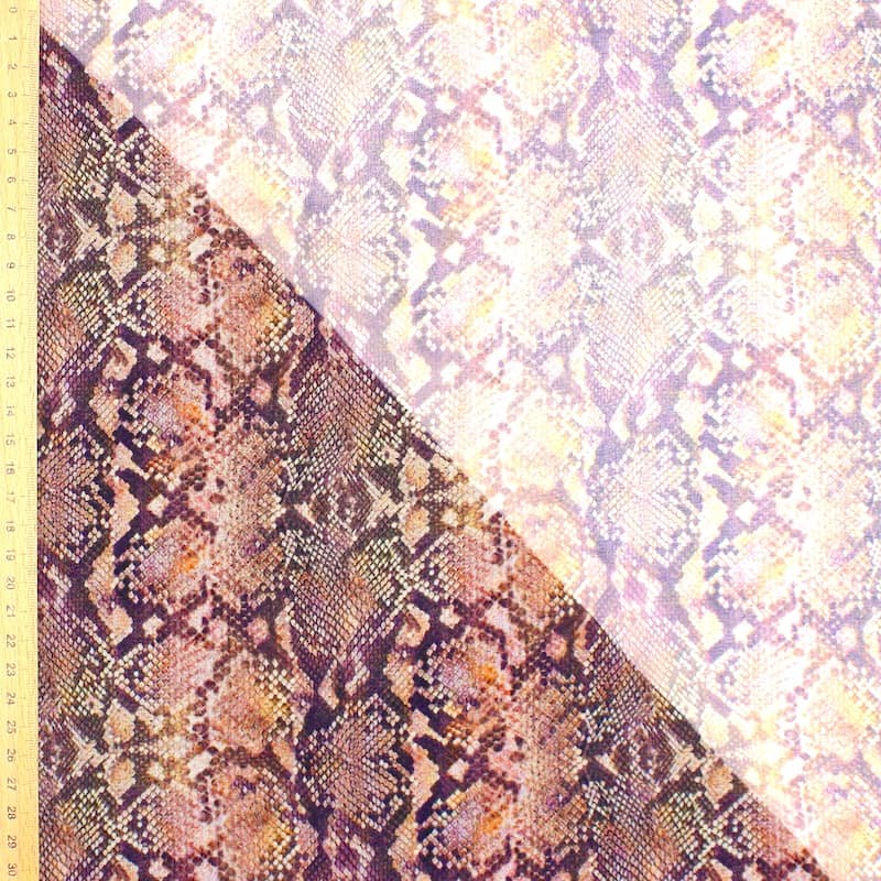 Veil printed with snakes - beige 