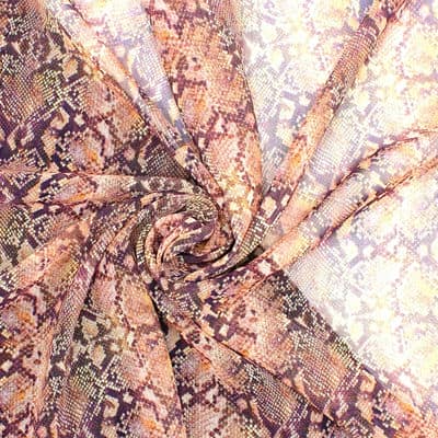 Veil printed with snakes - beige 