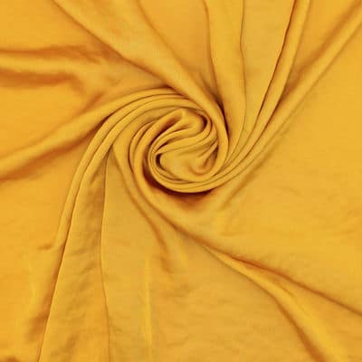 Satin fabric slightly crumpled effect - saffron