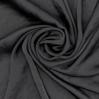 Satin fabric slightly crumpled effect - black