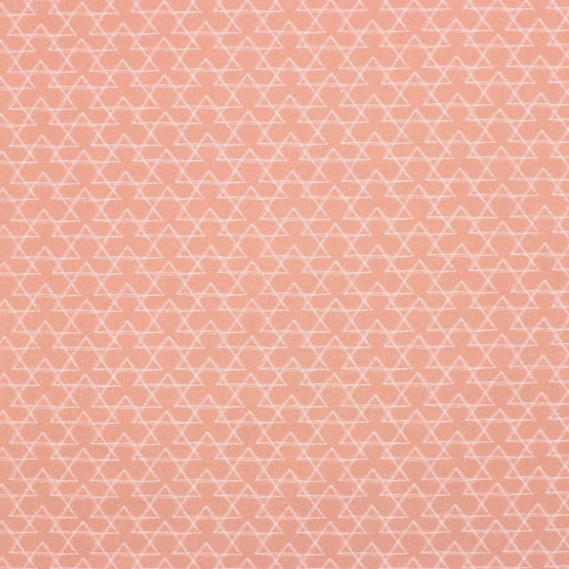 Tissu coton triangles - rose