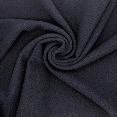 Tissu laine aspect gros sergé noir