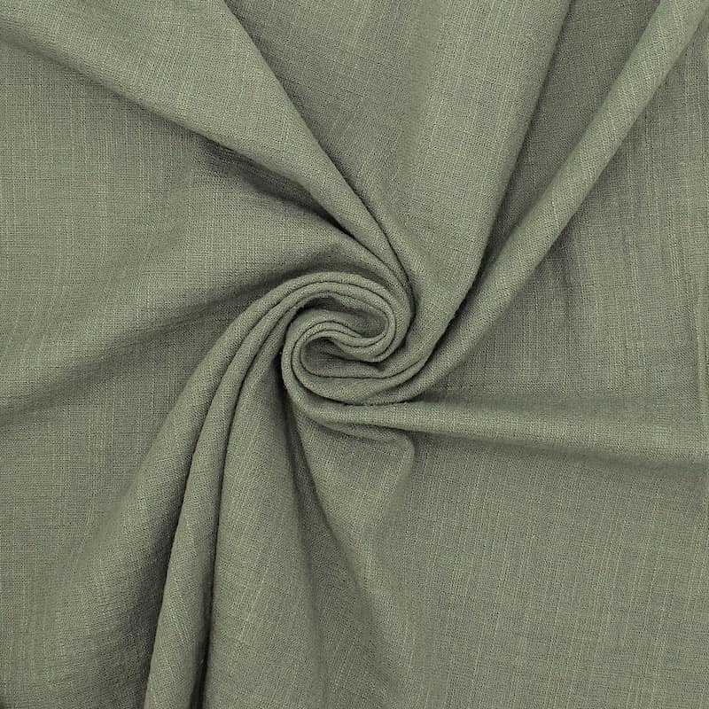 Double cotton gauze with linen effect - verona green