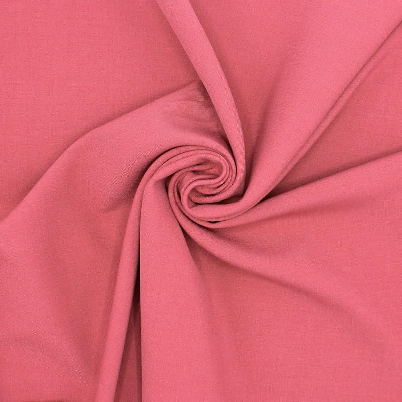 Extensible fabric in polyester and viscose - raspberry 