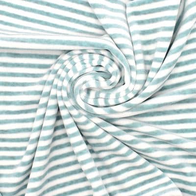 Striped Nicki velvet - mottled turquoise