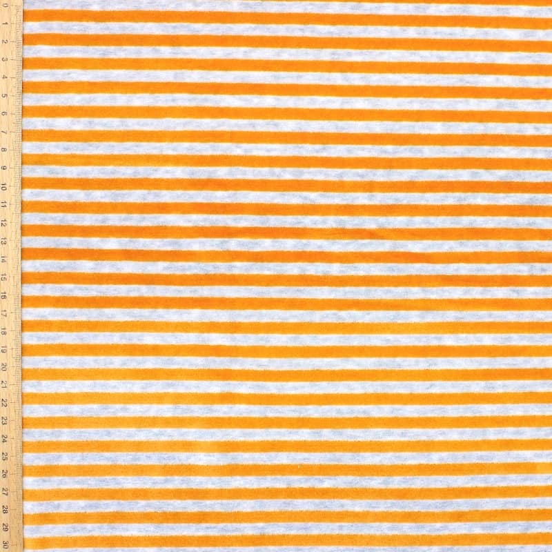 Striped Nicki velvet - mustard yellow