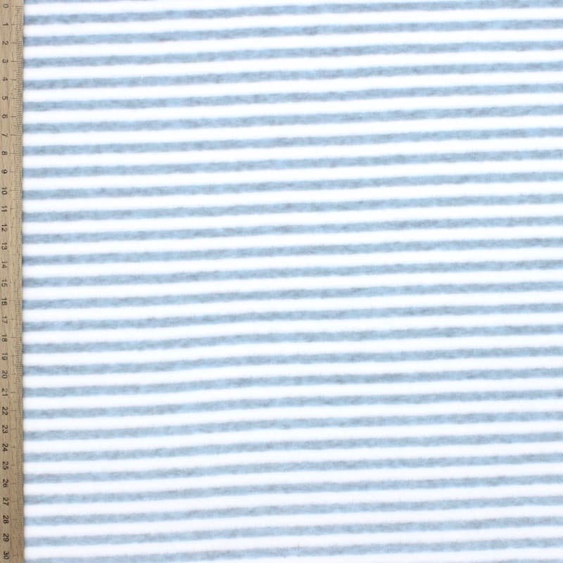 Striped Nicki velvet - mottled blue