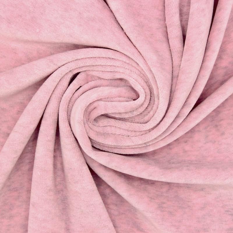 Nicki fluweel - gespikkeld roos