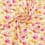 Popeline coton floral  -moutarde et rose