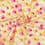 Popeline coton motif  - moutarde et rose
