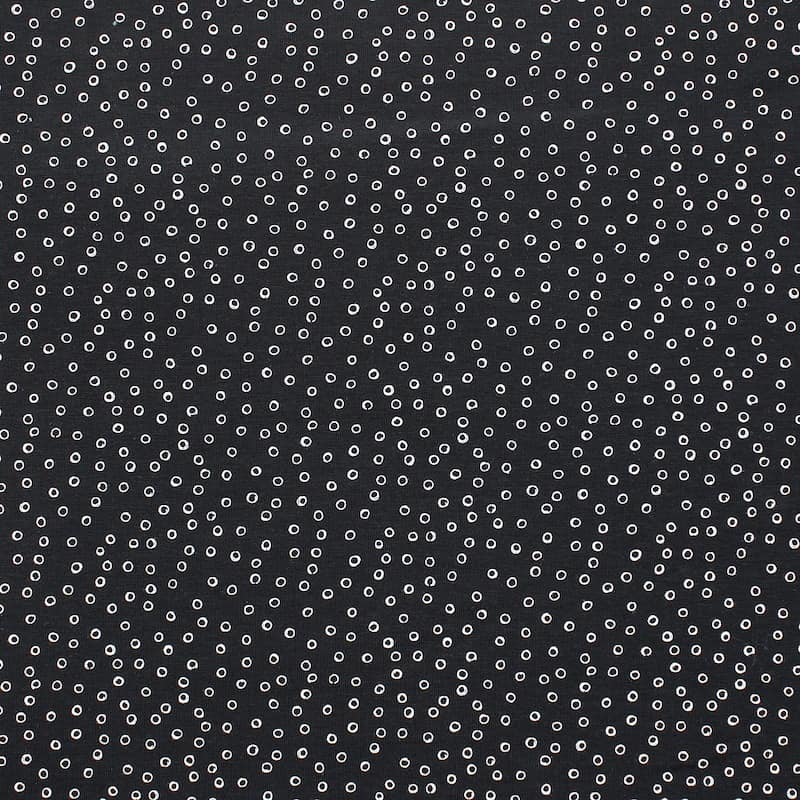 Jersey fabric with bubbles - black