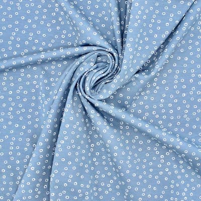 Jersey fabric with bubbles - blue