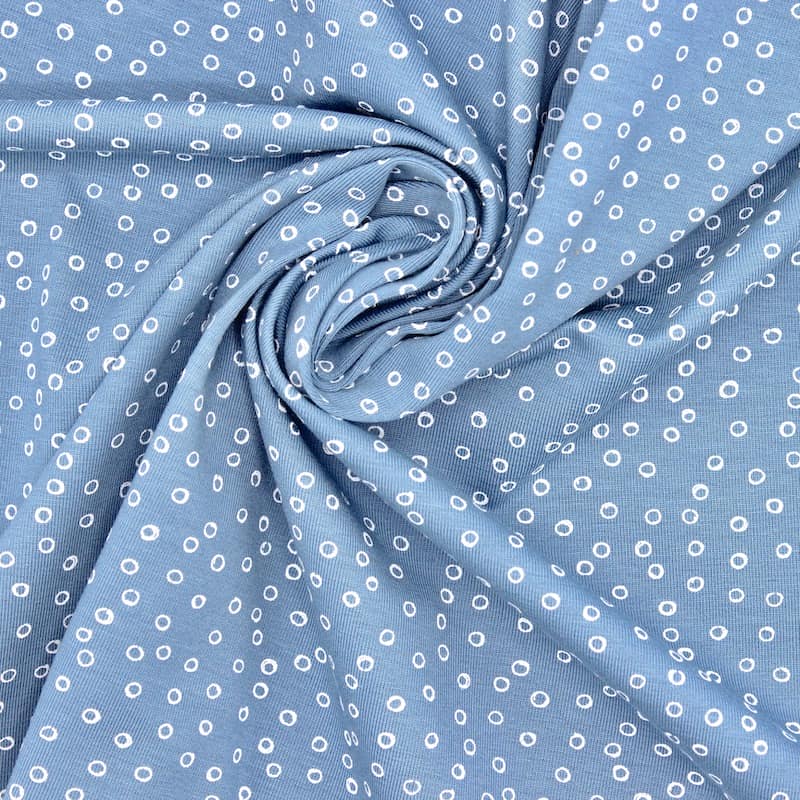 Jersey fabric with bubbles - blue