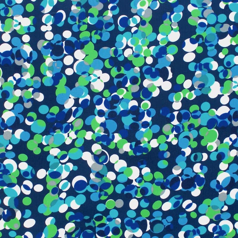 Polyester fabric with pattern - blue / green