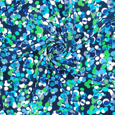 Polyester fabric with pattern - blue / green