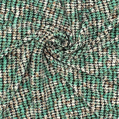 Plissé fabric in polyester - green