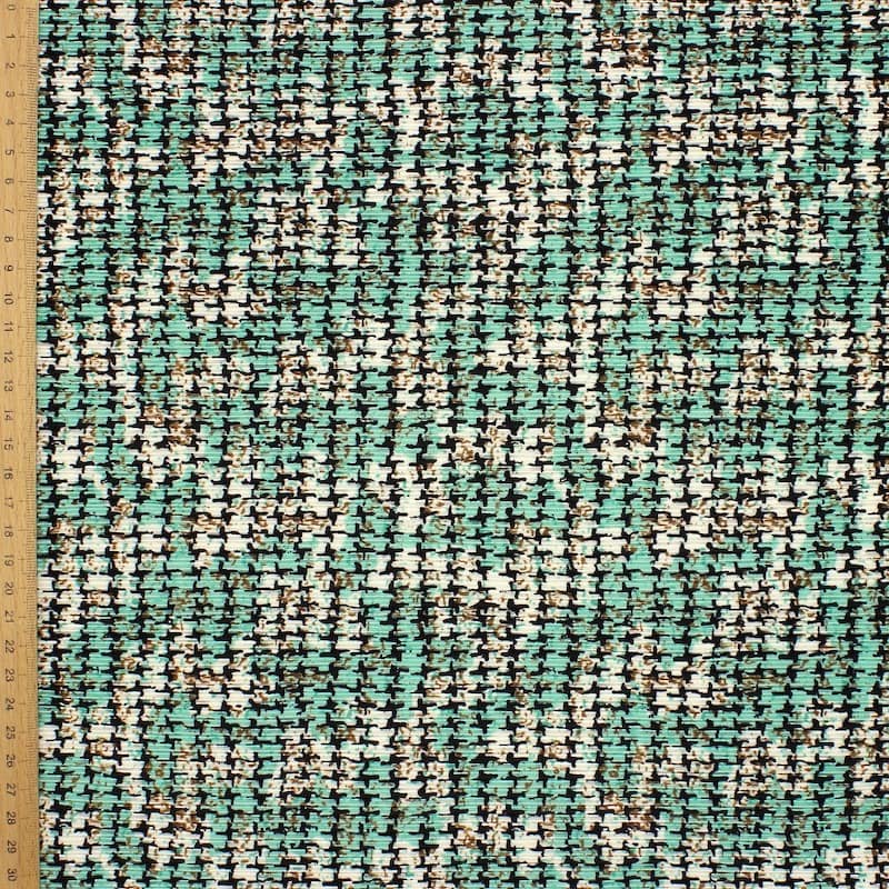 Plissé fabric in polyester - green
