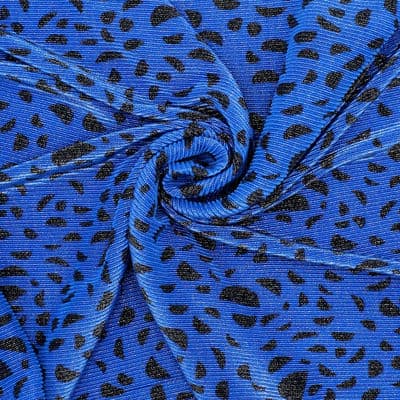 Tissu plissé demi lune - bleu pailleté