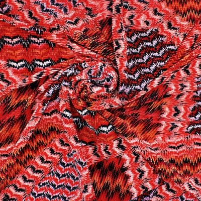 Tissu plissé polyester rouge