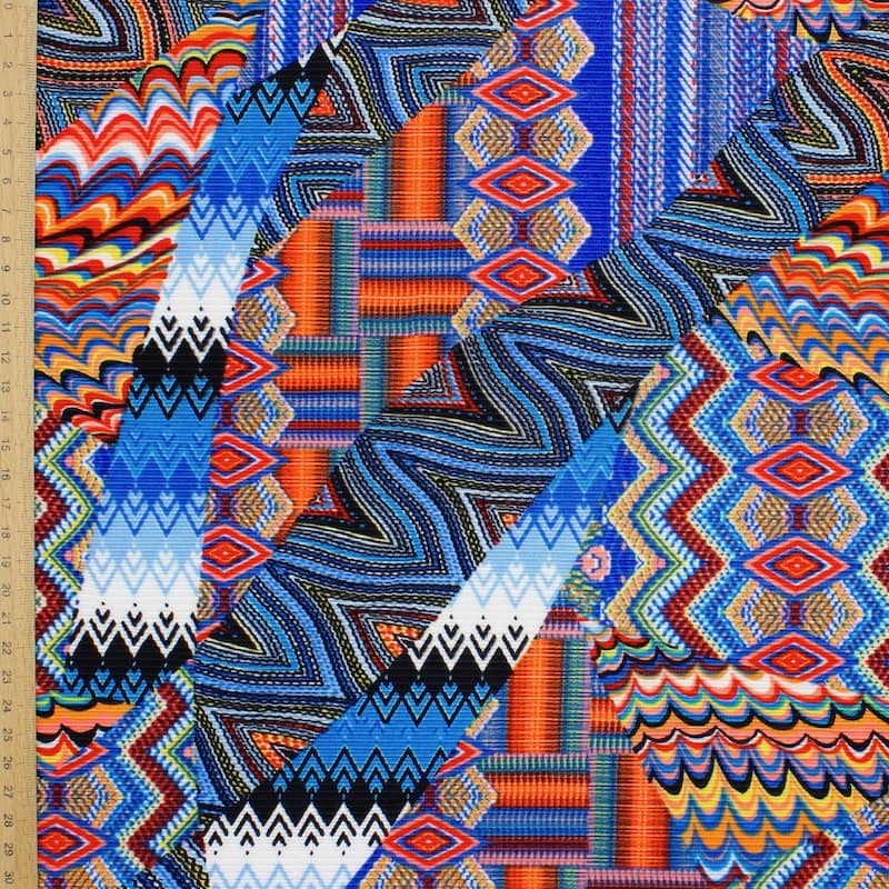 Tissu plissé polyester multicolore