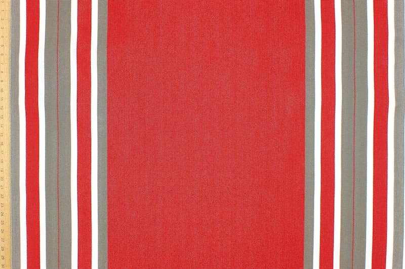 Gestreept strandstoel stof in dralon - rood / taupe