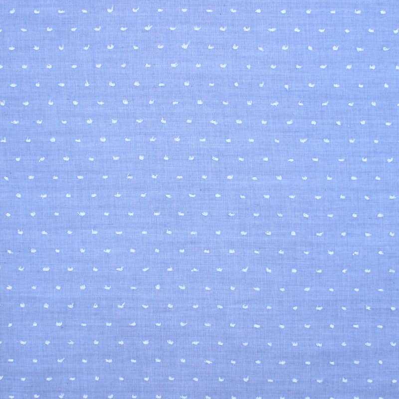 Cotton with embroidered dots - denim blue