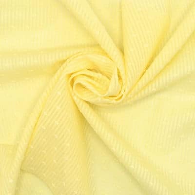 Tissu coton plumetis et rayures jaune 