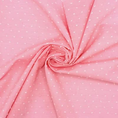 Tissu coton plumetis rose