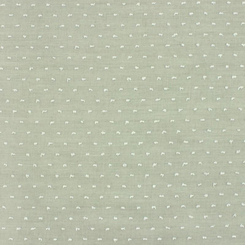 Cotton with embroidered dots - khaki