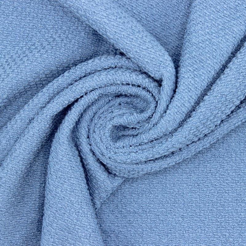Jacquard terry cloth fabric - denim blue