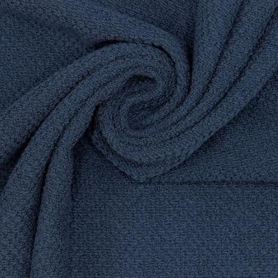 Jacquard terry cloth fabric - navy blue