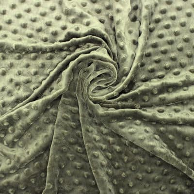 Minky velvet with dots in relief - khaki