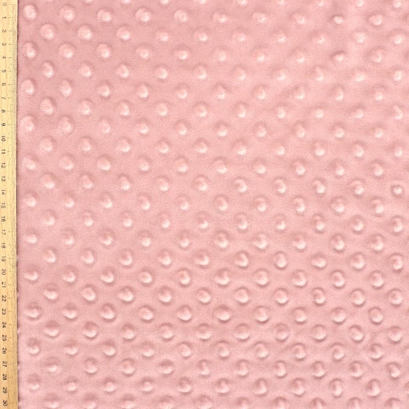 Minky velvet with dots in relief - old pink