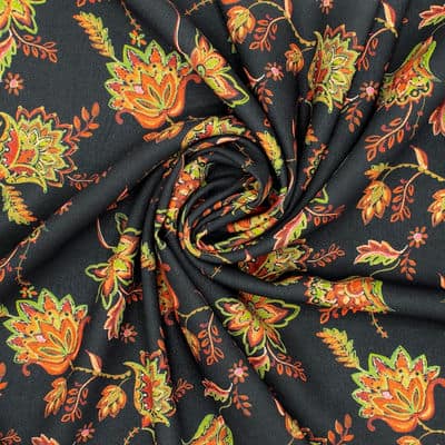 Fabric with crêpe aspect - black