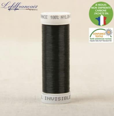 Doorzichtige nylon naaigaren 300m - zwart