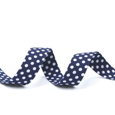 Ribbon with dots - navy blue