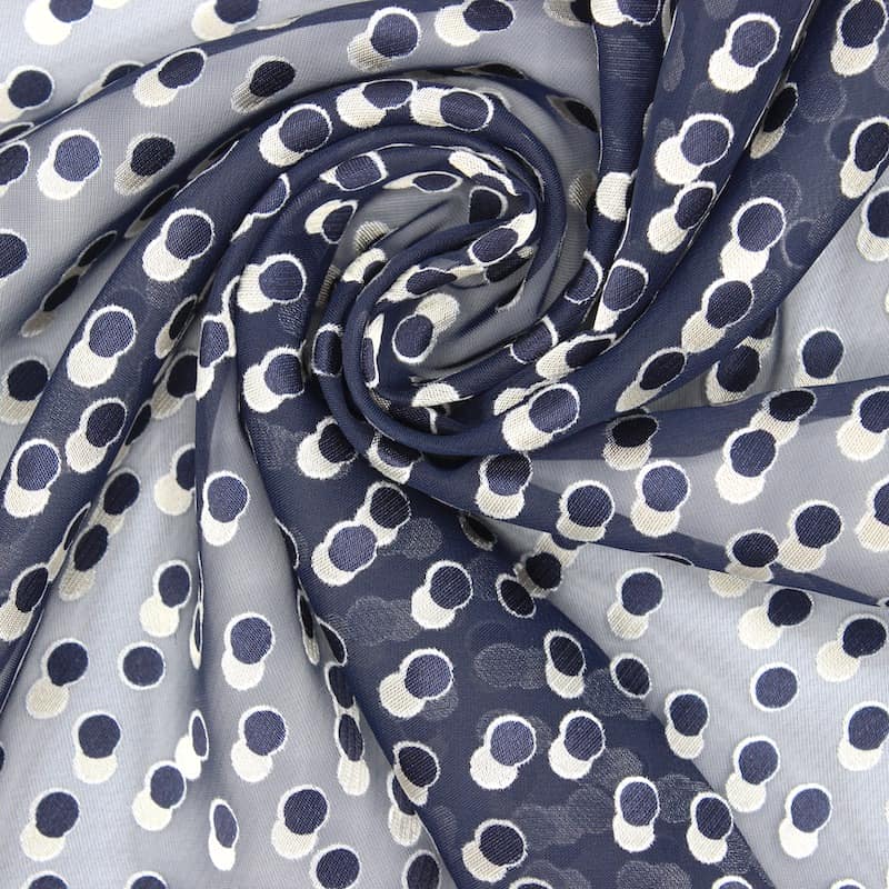 Burnout veil with dots - navy blue