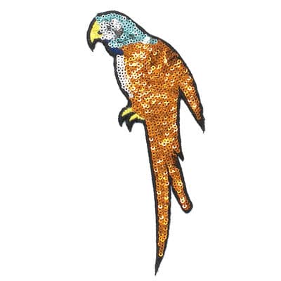 Iron-on patch parrot with sequins