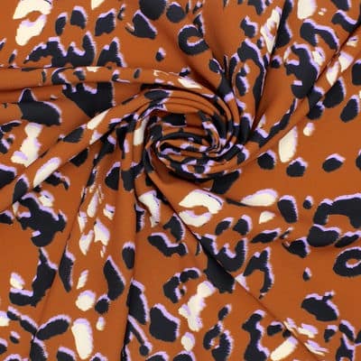 Tissu polyester imprimé animal - brun