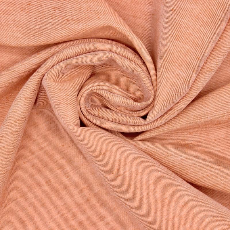Fabric in linen and cotton - salmon-colored